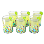 Hand Blown Mexican Drinking Glasses – Set of 6 (Climbing Confetti)