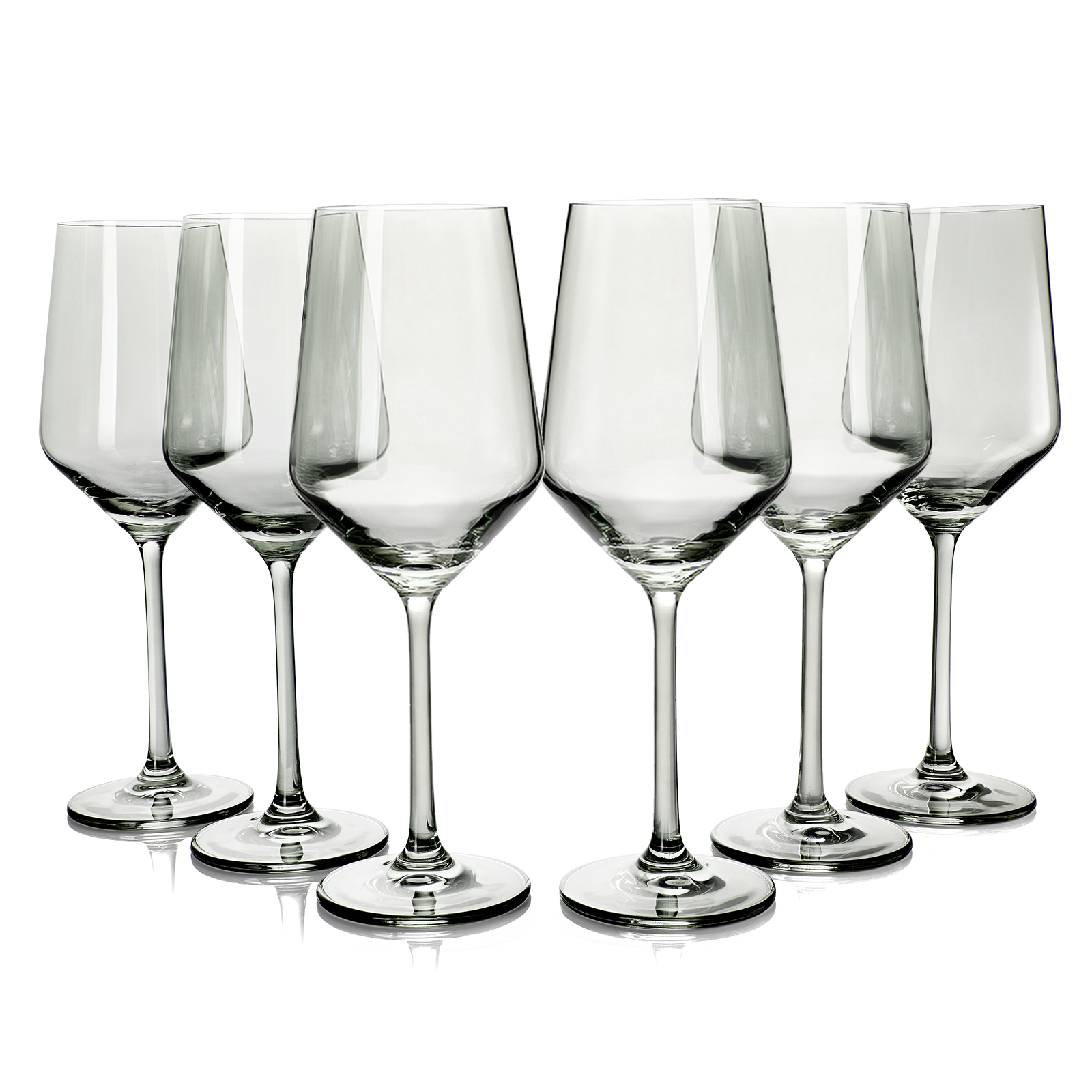 Colored Wine Glass Set, 12oz Glasses Set of 6 (Smoke Grey)-4