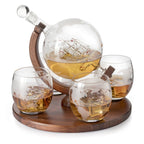 Etched World Decanter whiskey Globe - Whiskey Gift Set Globe-2