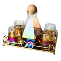 Diamond Iridescent Glass Diamond Decanter and Glasses Set-0