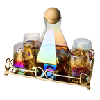 Diamond Iridescent Glass Diamond Decanter and Glasses Set-0