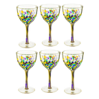 Mexican Wine Glasses Set of 6 - Confetti Wine Glasses