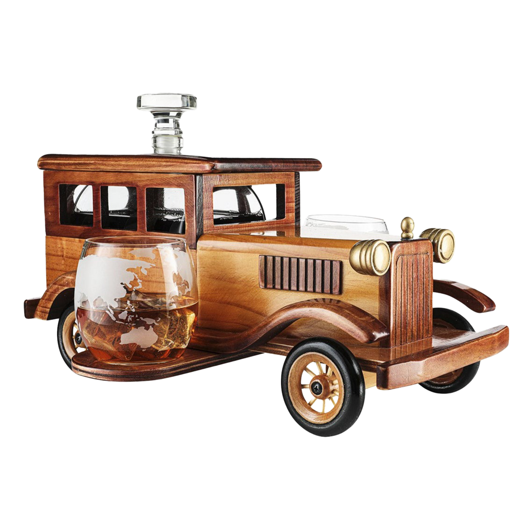 Old Fashioned Car Whiskey Decanter Set, 750ml Decanter Spigot-0