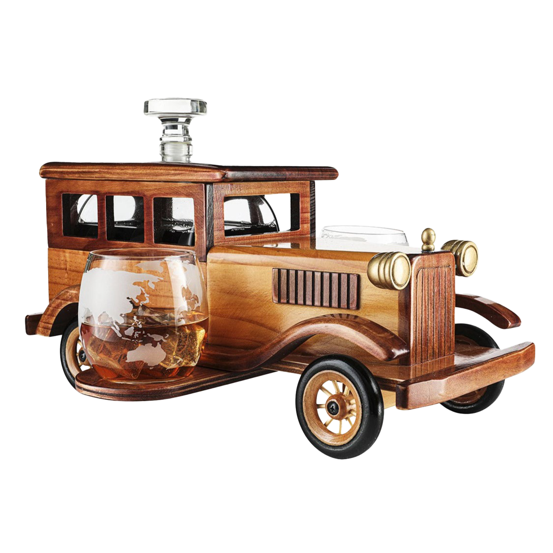 Old Fashioned Car Whiskey Decanter Set, 750ml Decanter Spigot-0
