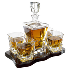Crystal Wine and Whiskey Iceberg Mountain Glacier Decanter with 4 Glasses-1