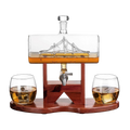 Whiskey Decanter Set - 1250ml Ship & 2 Whiskey Glasses-0