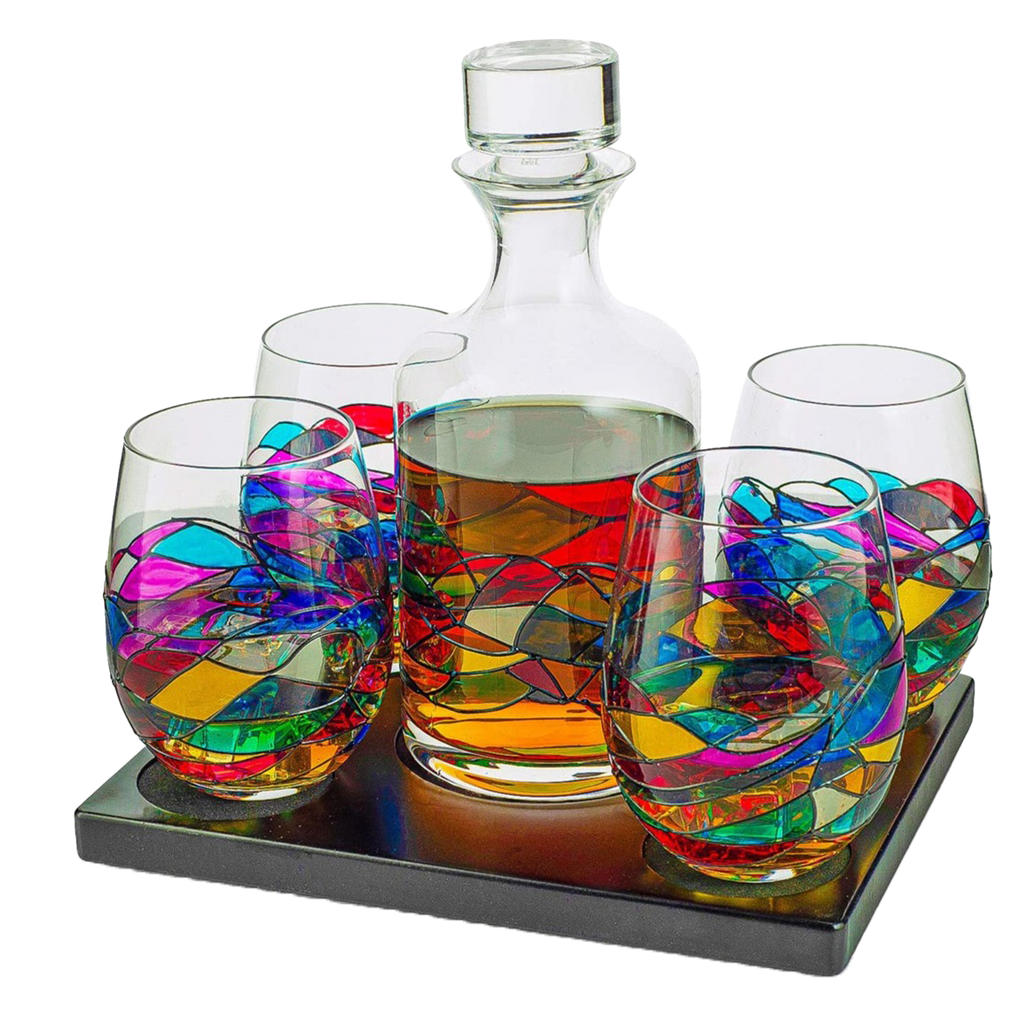 Artisanal Hand Painted Glassware Gift-0