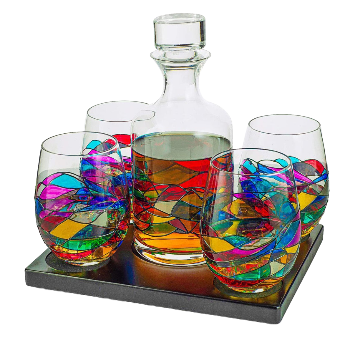 Artisanal Hand Painted Glassware Gift-0