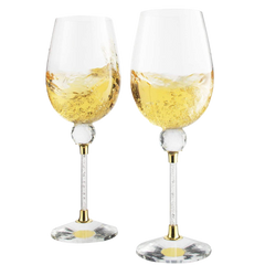 Rhinestone DIAMOND Studded Wine Glasses 16 Ounces Set