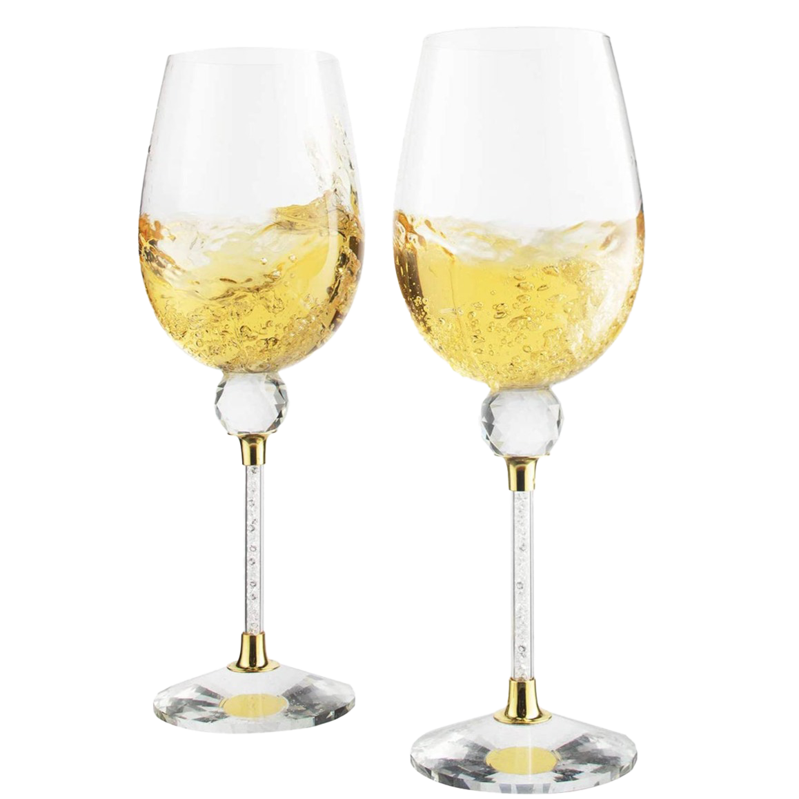 Rhinestone DIAMOND Studded Wine Glasses 16 Ounces Set