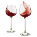 Crystal Wine Glasses Diamond Filled Stem, Large 18 Ounces-0