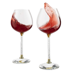Crystal Wine Glasses Diamond Filled Stem, Large 18 Ounces-0