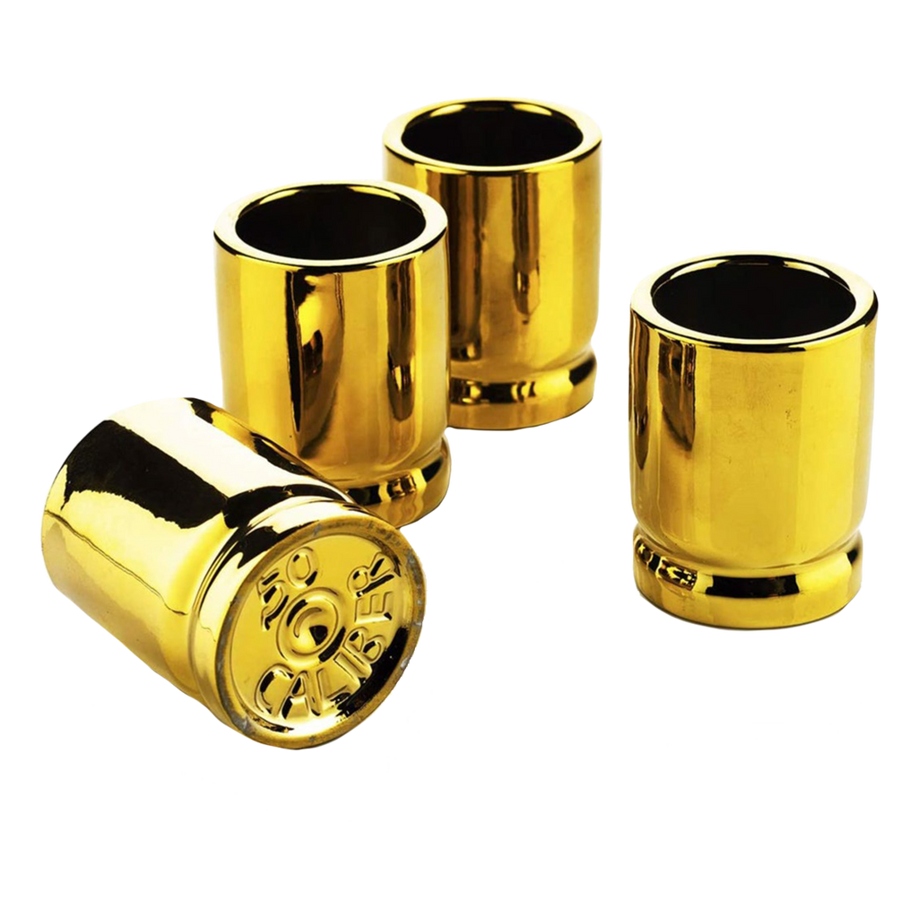 The Wine Savant 50 Caliber Bullet Shot Glasses Set - Set of 4