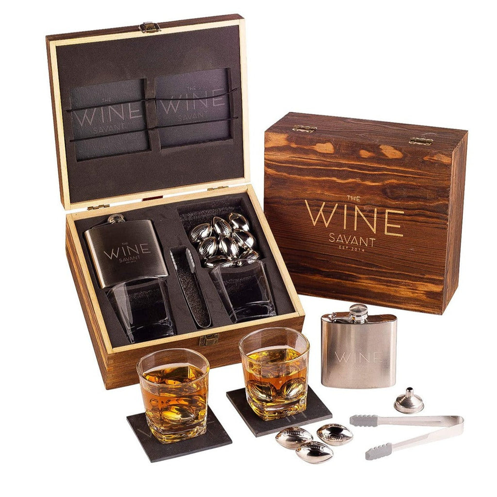 Whiskey Glasses And Football Chilling Stones Gift Set-2