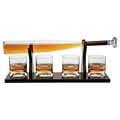 Baseball Bat Whiskey Decanter Set with 4 Baseball Glasses-0