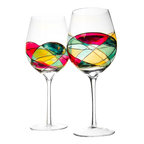 Artisanal Hand Painted Renaissance Romantic Stain - Set of 2 (Stemmed)-0