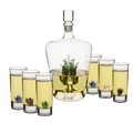 Tequila Decanter Set With Agave Decanter and 6 Agave Shot Glasses
