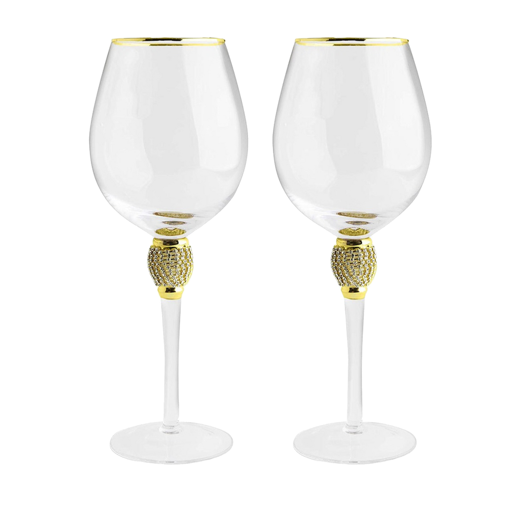 Large Diamond Wine Glasses - 15 Ounce (2, Clear)-0