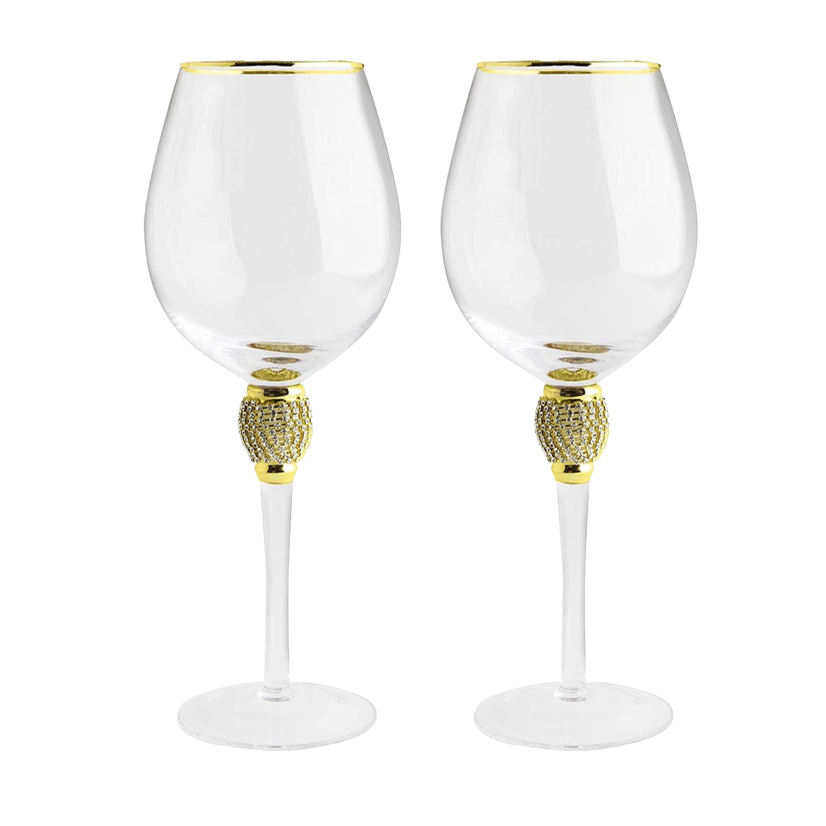 Large Diamond Wine Glasses - 15 Ounce (2, Clear)-0