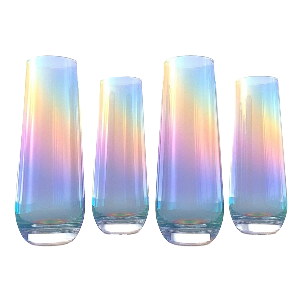 Iridescent Luster Pearl Radiance Set of 4 Wine Glasses 10oz-0