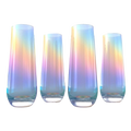 Iridescent Luster Pearl Radiance Set of 4 Wine Glasses 10oz-0