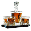 Crystal Wine and Whiskey Iceberg Mountain Glacier Decanter with 4 Glasses-0