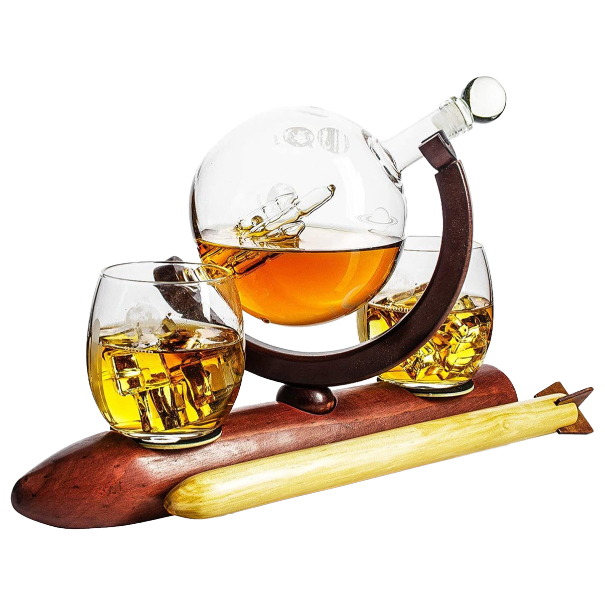 Rocket Whiskey Decanter Set, Planets Globe Decanter-0