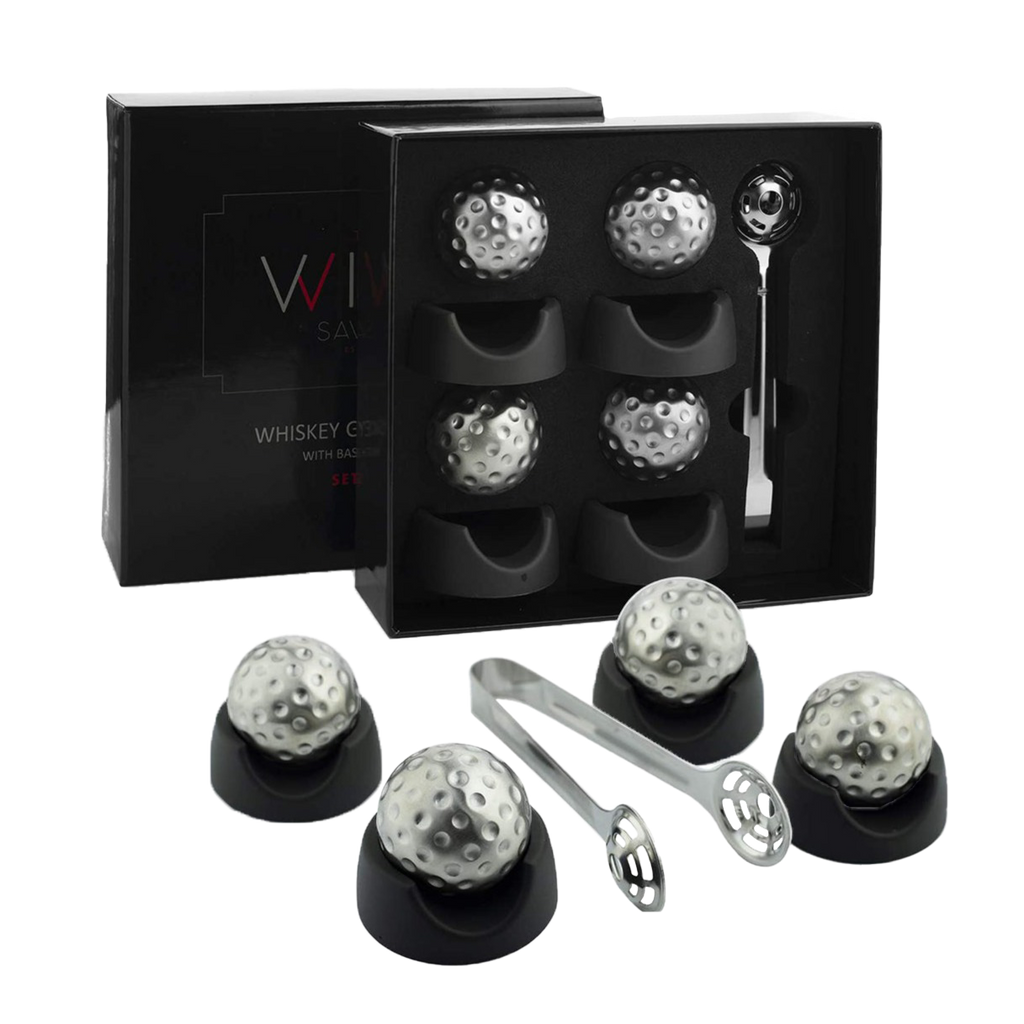 Golf Ball Shaped Stainless Steel Whiskey Stones-1