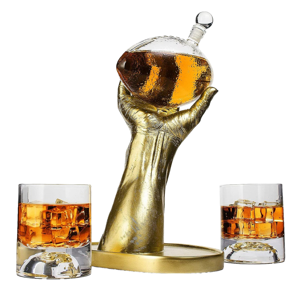 Football Decanter with 2 Football Whiskey & Wine Glasses-0