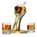 Football Decanter with 2 Football Whiskey & Wine Glasses-0