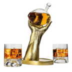 Football Decanter with 2 Football Whiskey & Wine Glasses-0