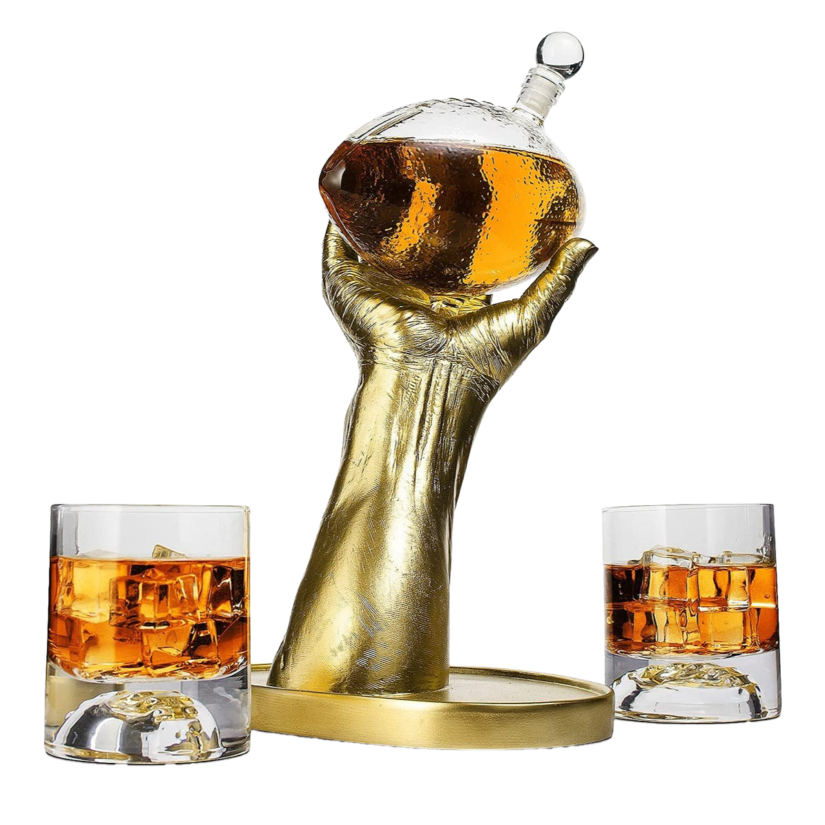 Football Decanter with 2 Football Whiskey & Wine Glasses-0