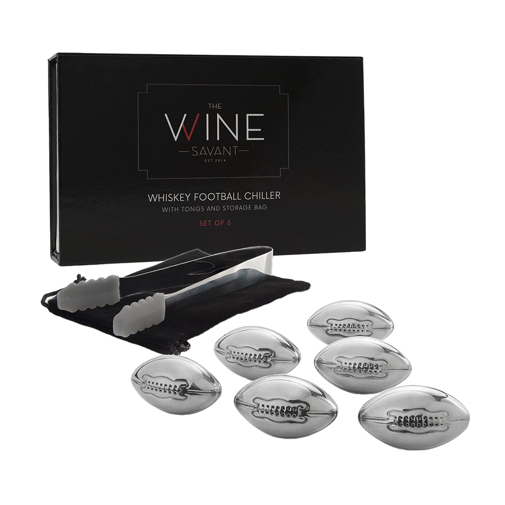 Football Whiskey Stones, 6 Stones Rocks Cubes-0