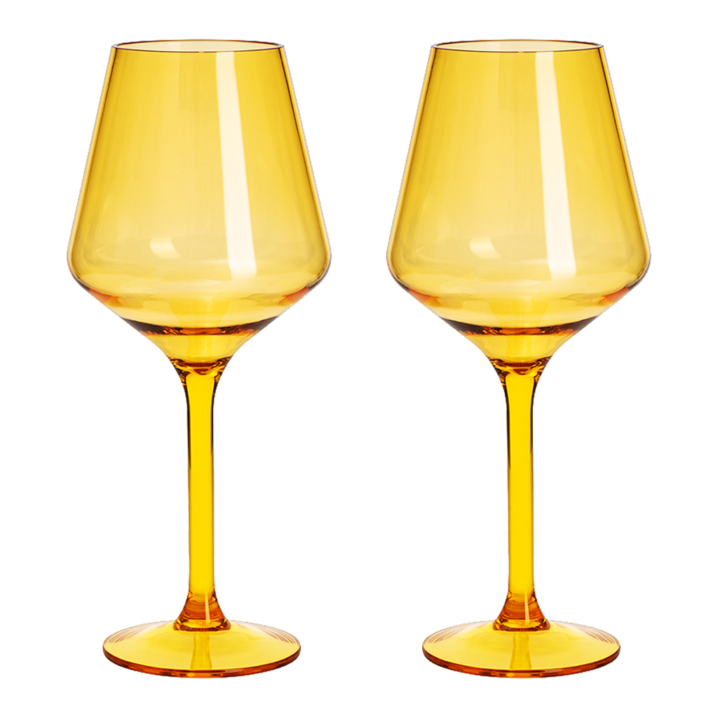 Floating Wine Glasses for Pool - Set of 2-15 OZ (Yellow)-0