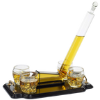 Ice Hockey Whiskey Decanter Set With 4 Helmet Whiskey Glasses-1