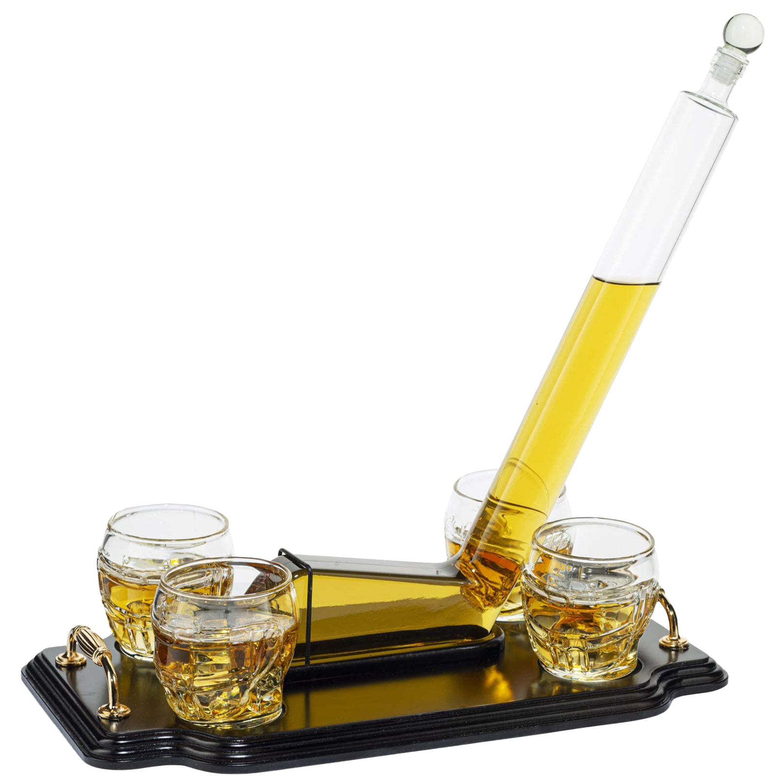 Ice Hockey Whiskey Decanter Set With 4 Helmet Whiskey Glasses-1