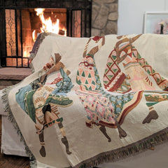DaDa Bedding Elegant Tapestry Throw Blanket, Dancing Women African Dreams - 50” x 60” (7173)-1