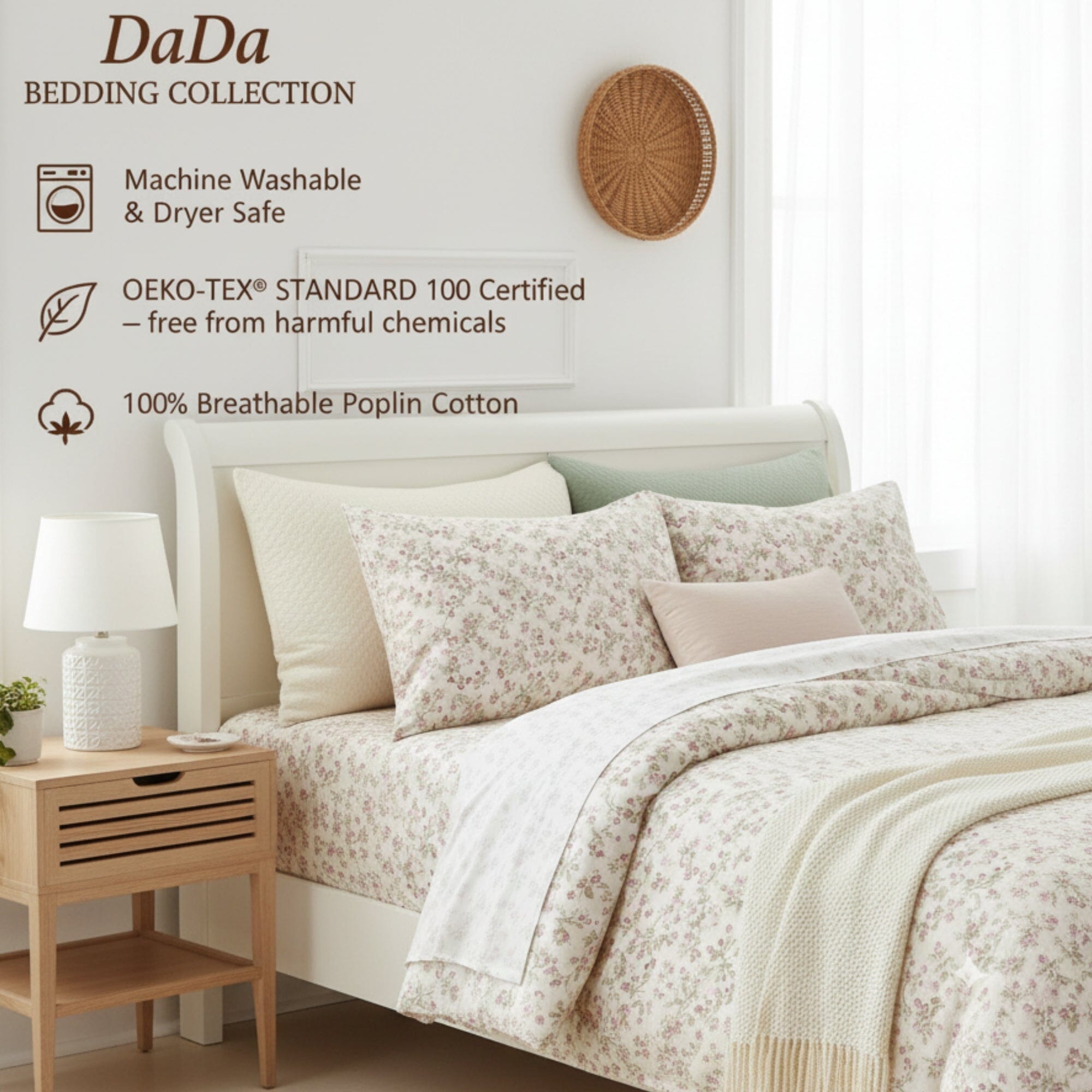 DaDa Bedding Romantic Coquette Floral Cotton Sheet Set