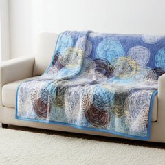 DaDa Bedding Swirly Navy Blue Lagoon Abstract Mink Flannel Fleece Throw Blanket (XY9897)-0