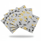 DaDa Bedding Set of 4-Pieces Sunshine Yellow Fleur Spring Tapestry Dining Table Placemats 13” x 19” (18112)-0