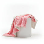 DaDa Bedding Luxury Blossom Pink Rose Buds Pink Sherpa Backside Faux Fur Throw Blanket (BL-171752)-2