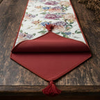 DaDa Bedding Vintage Romantic Roses Lovely Pink Floral Woven Tapestry Dining Table Runner (879)