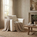 Sandy Taupe Fringed Cotton Quilted Throw Blanket