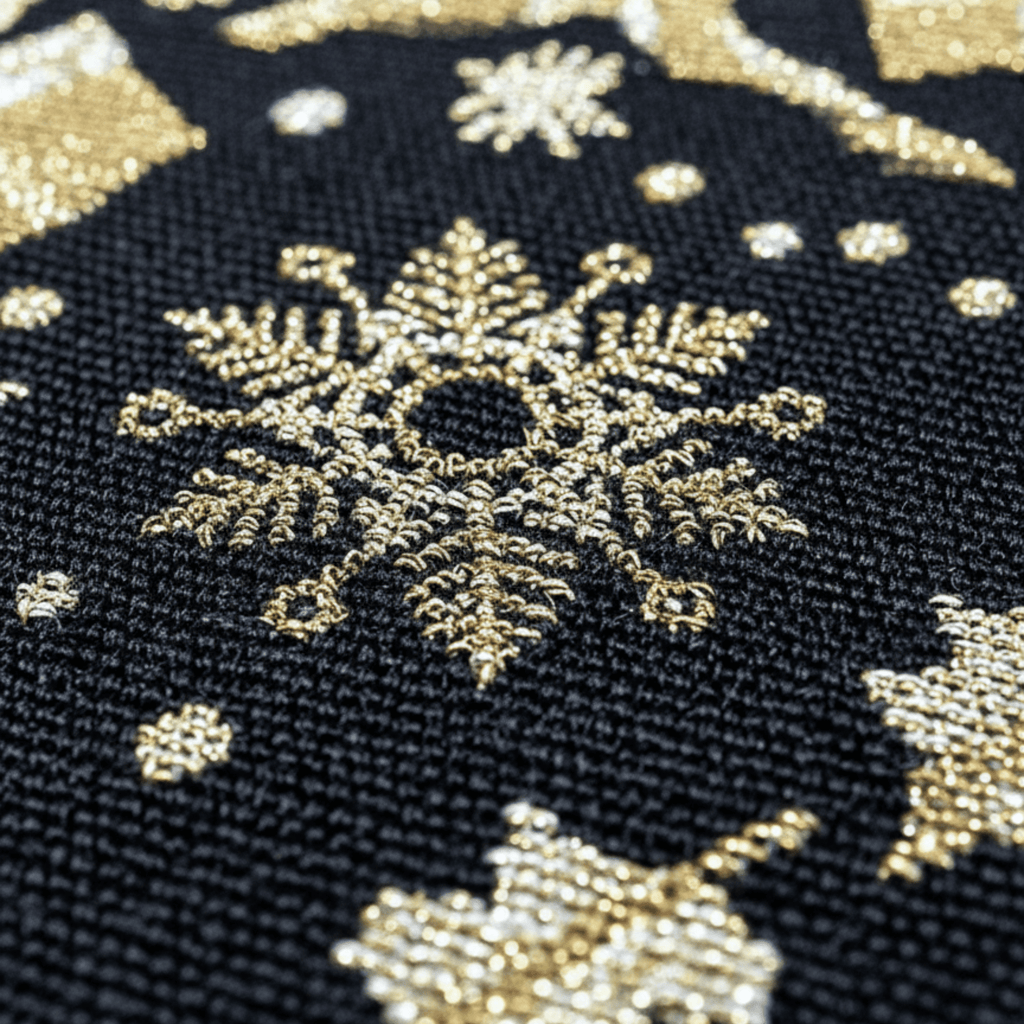 DaDa Bedding Magical Golden Reindeer Woven Tapestry Dining Table Runner (18272)-4