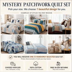 Random Mystery Box -  Cotton Patchwork Quilted Bedspread Coverlet Set