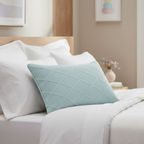 Tache Cotton Seafoam Blue Soothing Pastel Diamond Pillow Sham (JHW-856)-1