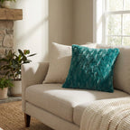 DaDa Bedding Emerald Green Blue Faux Fur Pillow Cover-3