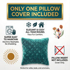 DaDa Bedding Emerald Green Blue Faux Fur Pillow Cover-2