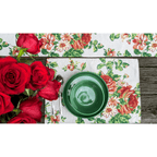 Tache Sweet Roses Vintage Ivory Woven Tapestry Placemat Set (17593PM)-1