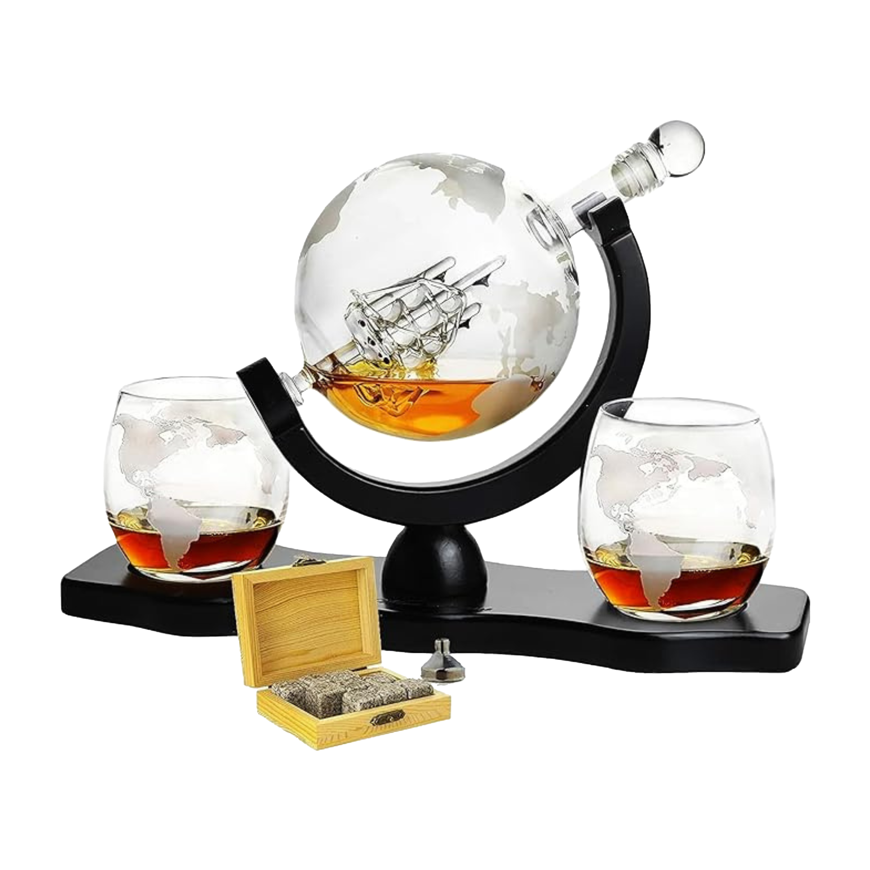 World Decanter with 2 Glasses Globe 2-2-0